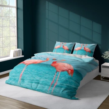 Elegancka Pościel 3D 160x200 cm Flamingi 4369A