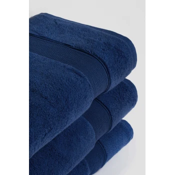 Komplet 3 Duże Grube Ręczniki 70x140 cm Ciemny niebieski