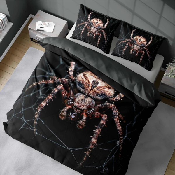 Elegancka Pościel Młodzieżowa 3D 160x200 cm Pająk 4183A