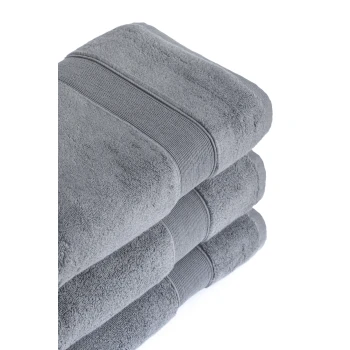 Komplet 3 Grubych Ręczników 50x90 cm Szary